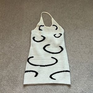Retro Knit Halter Mini Dress